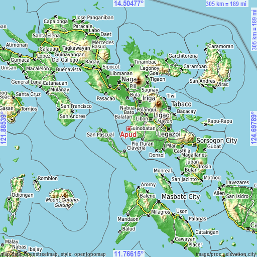 Topographic map of Apud