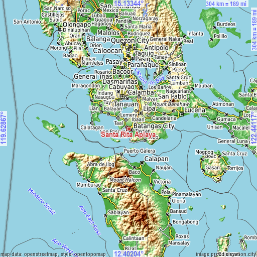 Topographic map of Santa Rita Aplaya