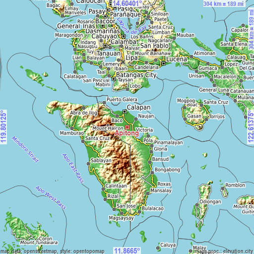 Topographic map of Apitong