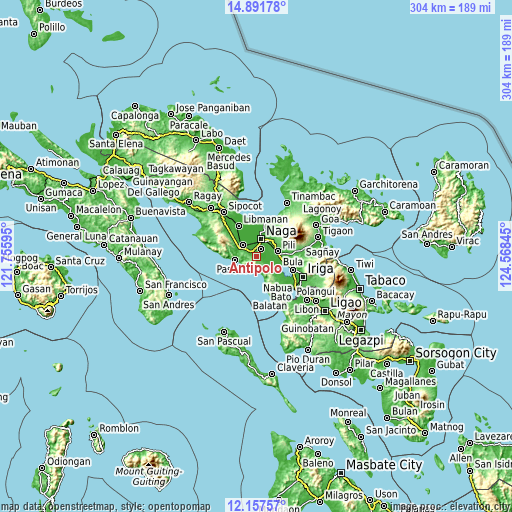 Topographic map of Antipolo