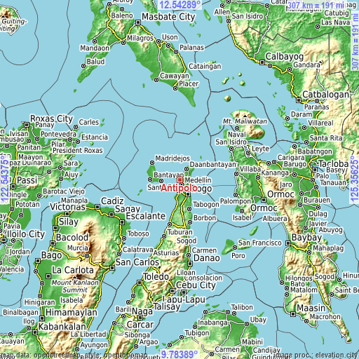 Topographic map of Antipolo