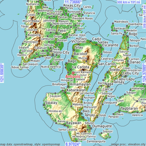 Topographic map of Antipolo