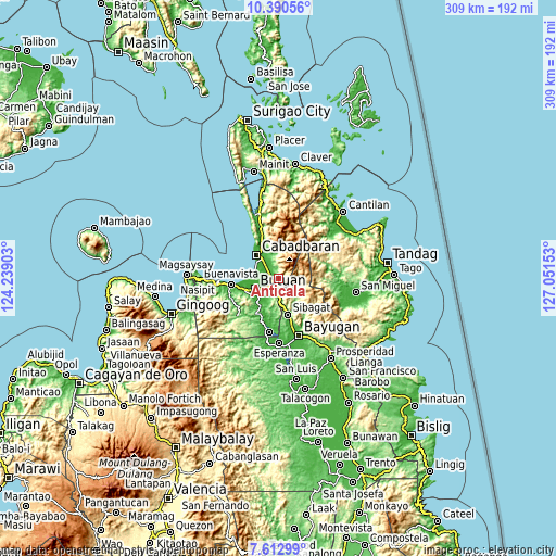 Topographic map of Anticala