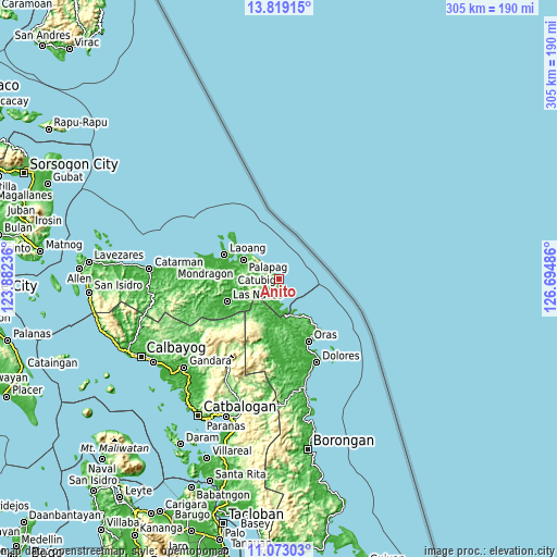 Topographic map of Anito