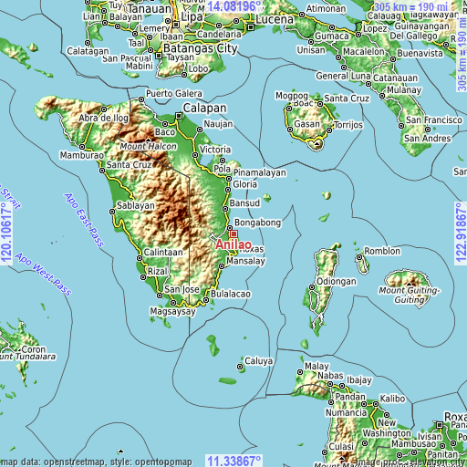 Topographic map of Anilao