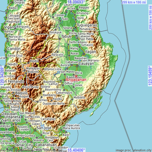 Topographic map of Angadanan