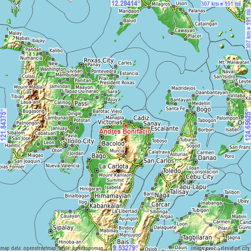 Topographic map of Andres Bonifacio