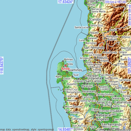 Topographic map of Anda