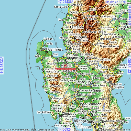 Topographic map of Anambongan