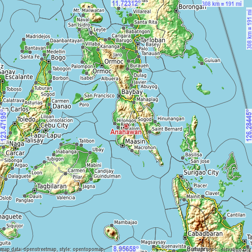 Topographic map of Anahawan