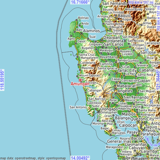 Topographic map of Amuñgan