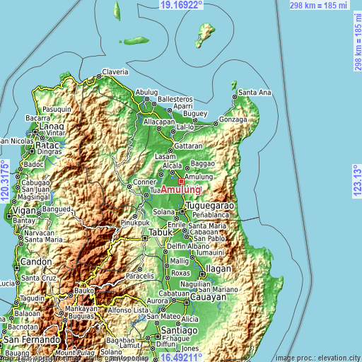 Topographic map of Amulung