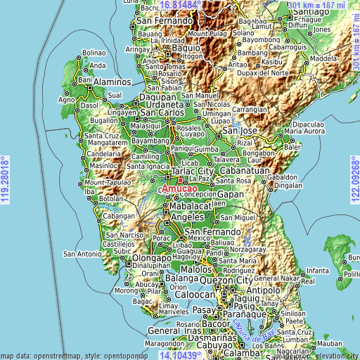 Topographic map of Amucao