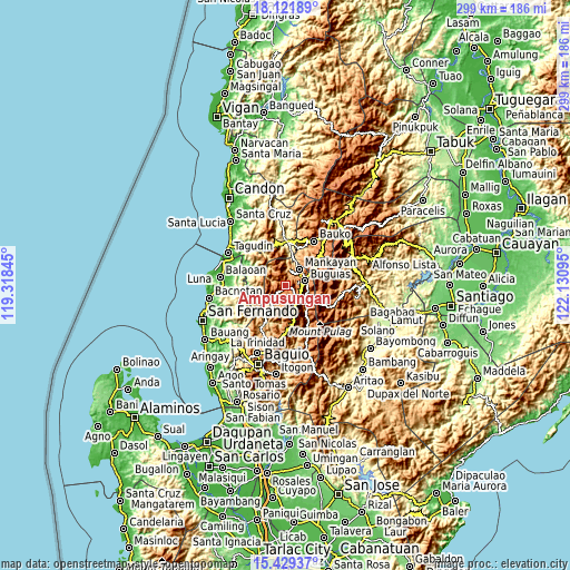 Topographic map of Ampusungan