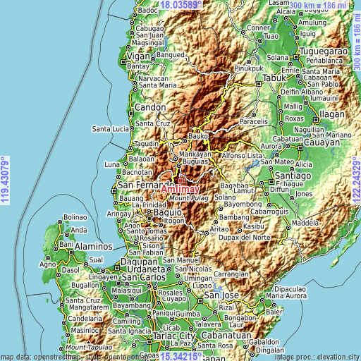 Topographic map of Amlimay