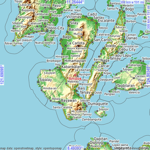 Topographic map of Amdos