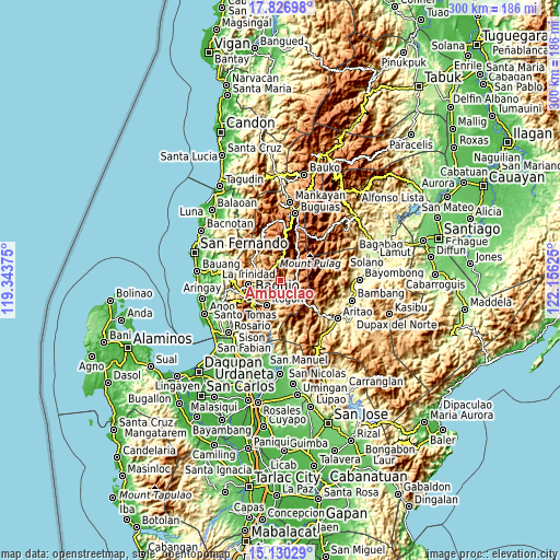 Topographic map of Ambuclao