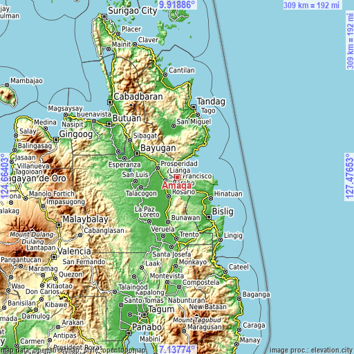 Topographic map of Amaga