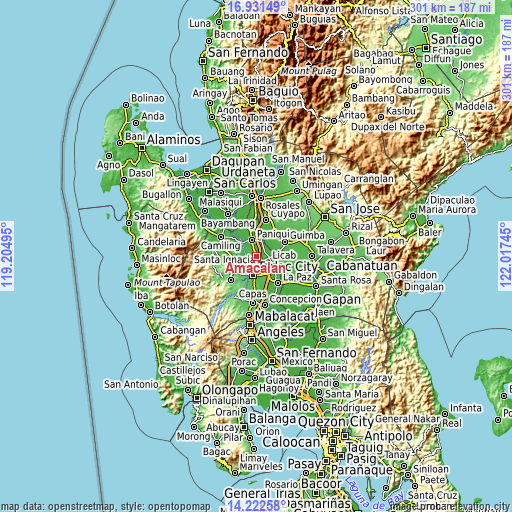 Topographic map of Amacalan