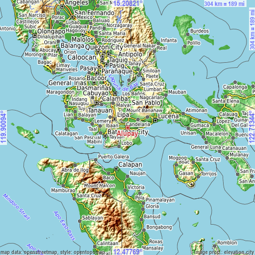 Topographic map of Alupay