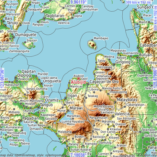 Topographic map of Alubijid