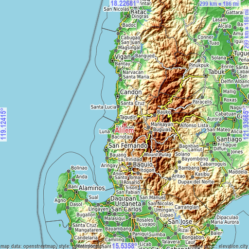 Topographic map of Alilem