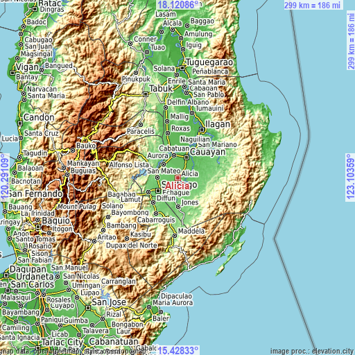 Topographic map of Alicia