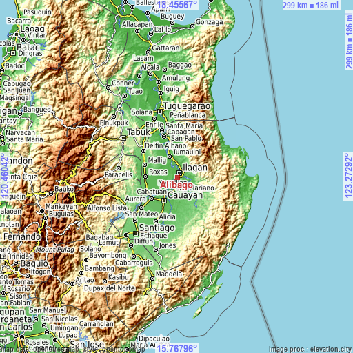 Topographic map of Alibago