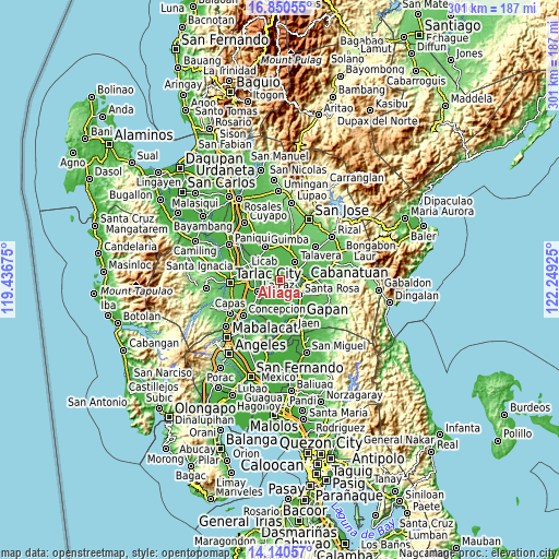 Topographic map of Aliaga