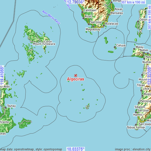 Topographic map of Algeciras