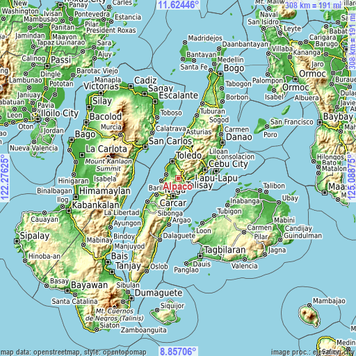 Topographic map of Alpaco