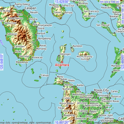 Topographic map of Alcantara