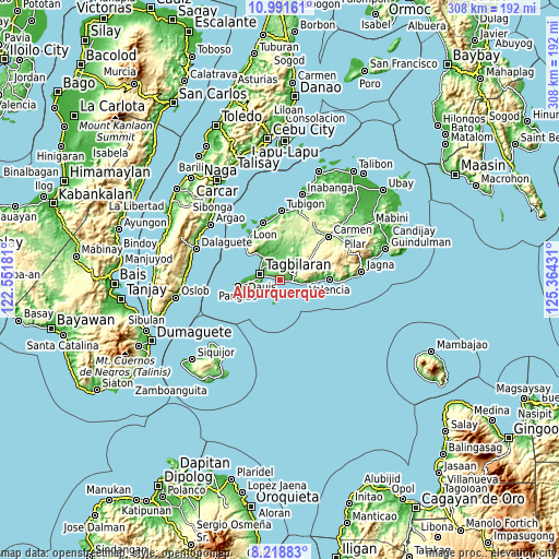 Topographic map of Alburquerque