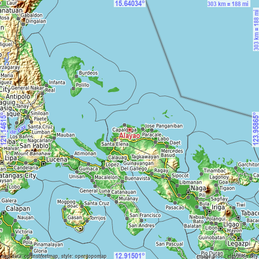 Topographic map of Alayao