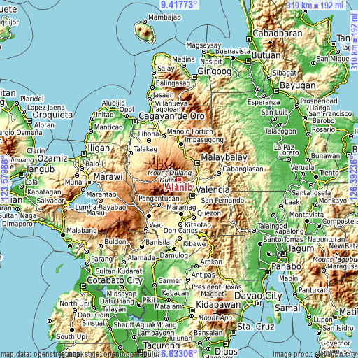 Topographic map of Alanib