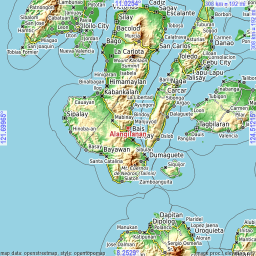 Topographic map of Alangilanan