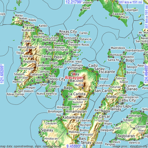 Topographic map of Alacaygan