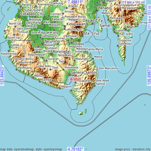 Topographic map of Alabel