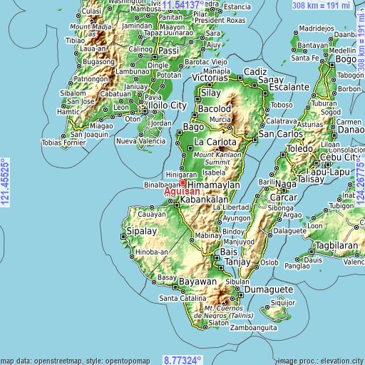 Topographic map of Aguisan