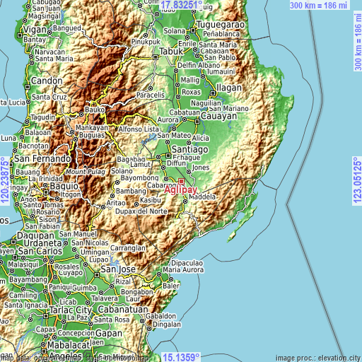 Topographic map of Aglipay