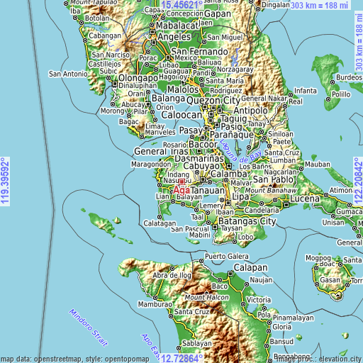 Topographic map of Aga