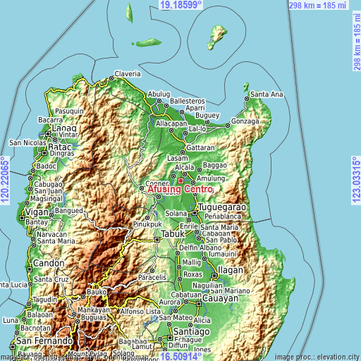 Topographic map of Afusing Centro