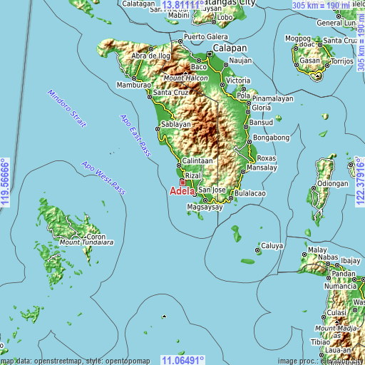 Topographic map of Adela