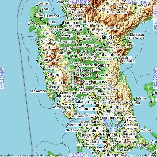 Topographic map of Acli