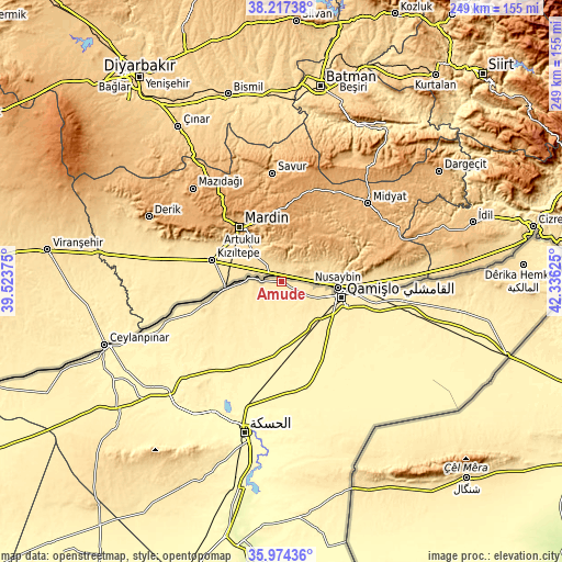 Topographic map of Amude