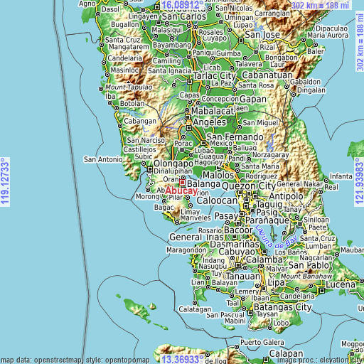 Topographic map of Abucay