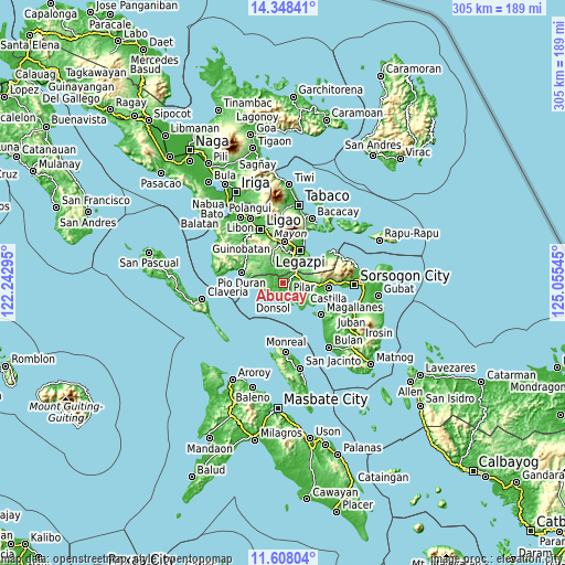 Topographic map of Abucay