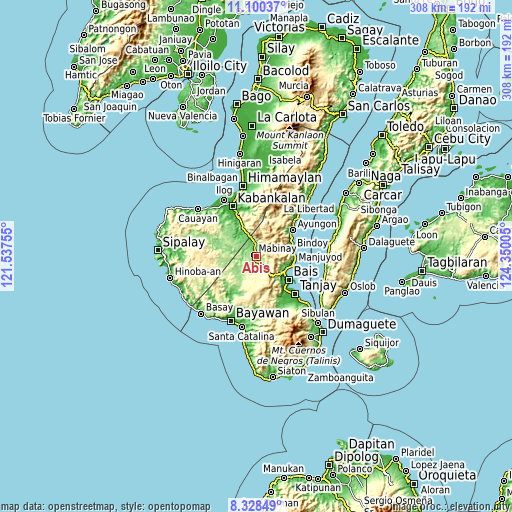 Topographic map of Abis