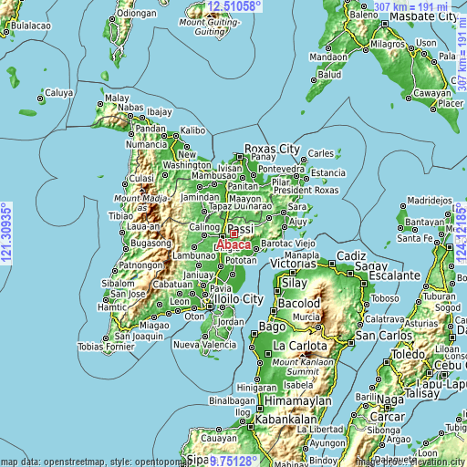 Topographic map of Abaca