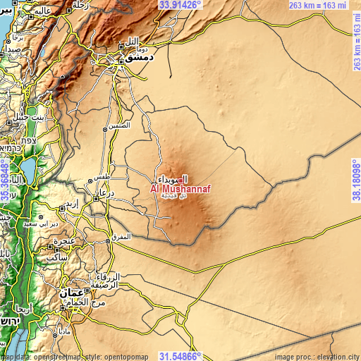 Topographic map of Al Mushannaf